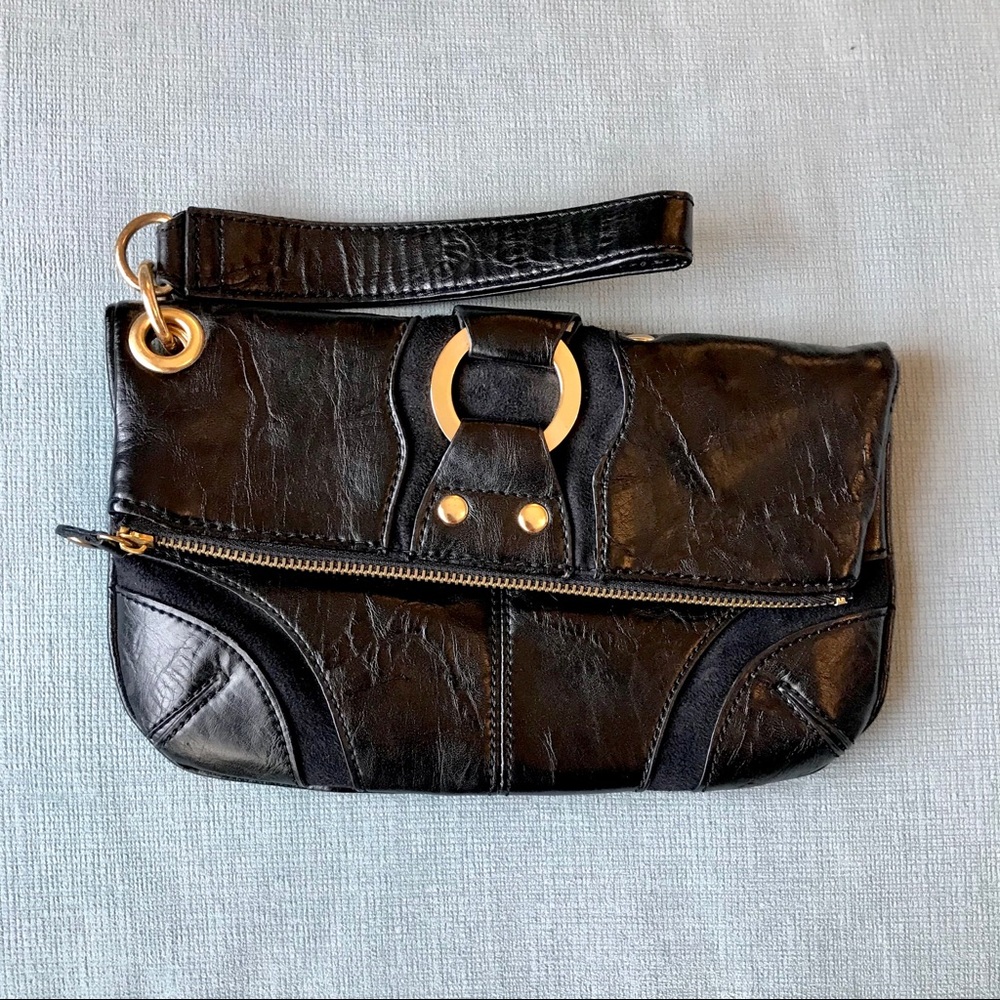 VINTAGE Black and Gold Clutch